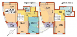 4-комнатная планировка квартиры в доме по адресу Кибальчича Николая улица 2