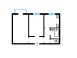 2-комнатная планировка квартиры в доме по проекту 1-228-8
