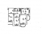 3-комнатная планировка квартиры в доме по адресу Ахматовой Анны улица 3