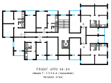 Поэтажная планировка квартир в доме по проекту АППС ЧН-94