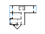 3-кімнатне планування квартири в будинку по проєкту КТУ