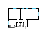 3-комнатная планировка квартиры в доме по проекту 1-228-10