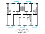 Поверхове планування квартир в будинку по проєкту 1-406-09