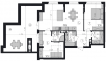 2-комнатная планировка квартиры в доме по адресу Лисковская улица 37