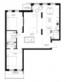 3-комнатная планировка квартиры в доме по адресу Победы проспект 72
