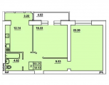 2-комнатная планировка квартиры в доме по адресу Абрикосовая улица 12