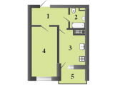 1-комнатная планировка квартиры в доме по адресу Коласа Якуба улица 2в