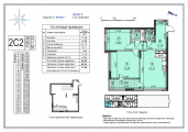 2-кімнатне планування квартири в будинку за адресою Сверстюка Євгена вулиця (Раскової Марини вулиця) 4(Феникс)
