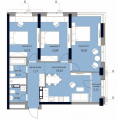 3-комнатная планировка квартиры в доме по адресу Жмаченко генерала улица 26