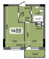 1-кімнатне планування квартири в будинку за адресою Ямська вулиця 52