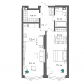 1-комнатная планировка квартиры в доме по адресу Военный проезд 8