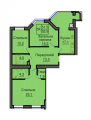 3-комнатная планировка квартиры в доме по адресу Мартынова проспект 14