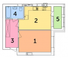 1-комнатная планировка квартиры в доме по адресу Ломоносова улица 79