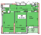 2-комнатная планировка квартиры в доме по адресу Прожекторный переулок дом 2