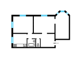 3-комнатная планировка квартиры в доме по проекту 1-228-10