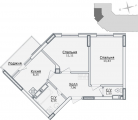 2-комнатная планировка квартиры в доме по адресу Севериновская улица 105б
