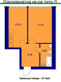 1-комнатная планировка квартиры в доме по адресу Спортивная улица 28