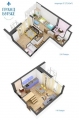 3-комнатная планировка квартиры в доме по адресу Бирюкова Леонида бульвар 2а к1-5