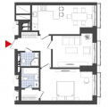 2-комнатная планировка квартиры в доме по адресу Старонаводницкая улица 42