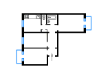 3-кімнатне планування квартири в будинку по проєкту 1-406-13