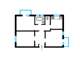 3-кімнатне планування квартири в будинку по проєкту 1-302-6