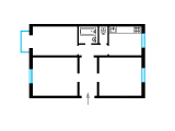 3-комнатная планировка квартиры в доме по проекту 1-204-133