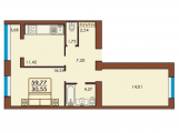 2-кімнатне планування квартири в будинку за адресою Тургенєвська вулиця 50б