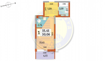 1-комнатная планировка квартиры в доме по адресу Обуховская улица 137а
