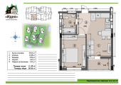 1-комнатная планировка квартиры в доме по адресу Чайковского улица 1 (5)