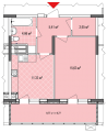 1-комнатная планировка квартиры в доме по адресу Свободы улица 1 (42)