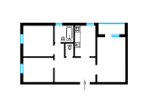3-кімнатне планування квартири в будинку по проєкту арх. Кайлик Ю. Й.