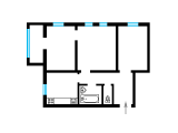 3-комнатная планировка квартиры в доме по проекту 1-281-1