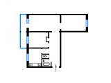 3-кімнатне планування квартири в будинку по проєкту 1-КГ-480