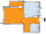 1-кімнатне планування квартири в будинку за адресою Богданівська вулиця 7а (5)