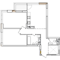 2-комнатная планировка квартиры в доме по адресу Правды / Выговского №7.1