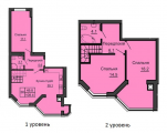 3-комнатная планировка квартиры в доме по адресу Боголюбова улица 42