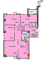 4-кімнатне планування квартири в будинку за адресою Саперне Поле вулиця 5