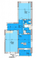 2-комнатная планировка квартиры в доме по адресу Сосюры Владимира улица 6