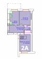 2-комнатная планировка квартиры в доме по адресу 10-я линия 13г