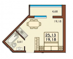 1-кімнатне планування квартири в будинку за адресою Тургенєвська вулиця 50б