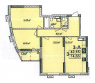 3-комнатная планировка квартиры в доме по адресу Обуховская улица 137а