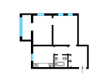 2-комнатная планировка квартиры в доме по проекту 1-281-1
