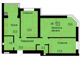 3-комнатная планировка квартиры в доме по адресу Героев Небесной Сотни проспект 30/2
