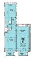 3-комнатная планировка квартиры в доме по адресу Вишневая улица 37-43