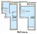 3-комнатная планировка квартиры в доме по адресу Чехова улица 4а