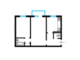 2-комнатная планировка квартиры в доме по проекту 1-480-14кд