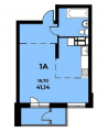 1-комнатная планировка квартиры в доме по адресу Балтийский переулок 23 (3)