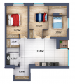 3-комнатная планировка квартиры в доме по адресу Сормовская улица 3 (2)