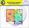 1-кімнатне планування квартири в будинку за адресою Данченка Сергія вулиця 28б