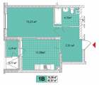 1-комнатная планировка квартиры в доме по адресу Выговского Ивана улица (Гречко маршала улица) 10 (8)